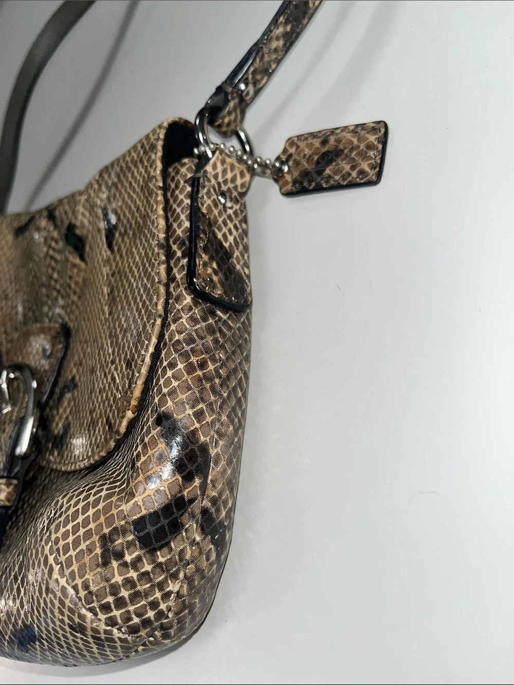 Coach Vintage Soho Leather Snake -Python Print Crossbody Bag